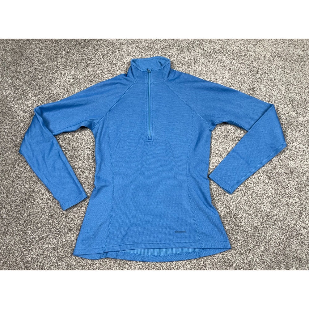 Patagonia Shirt Womens Small 1/4 Zip Blue Capiliene Pullover Athletic Outdoor